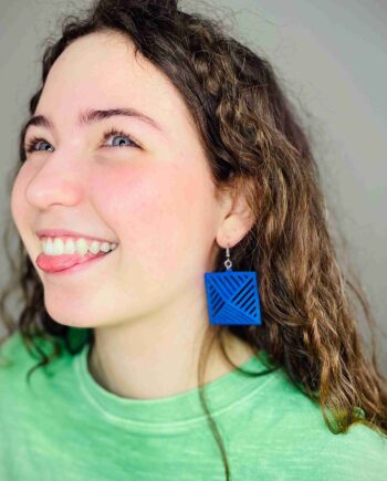 Large Stripe Square Earrings