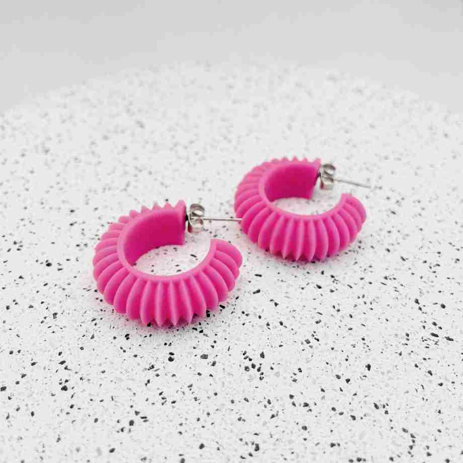 Mini Hoop Stripe Earrings