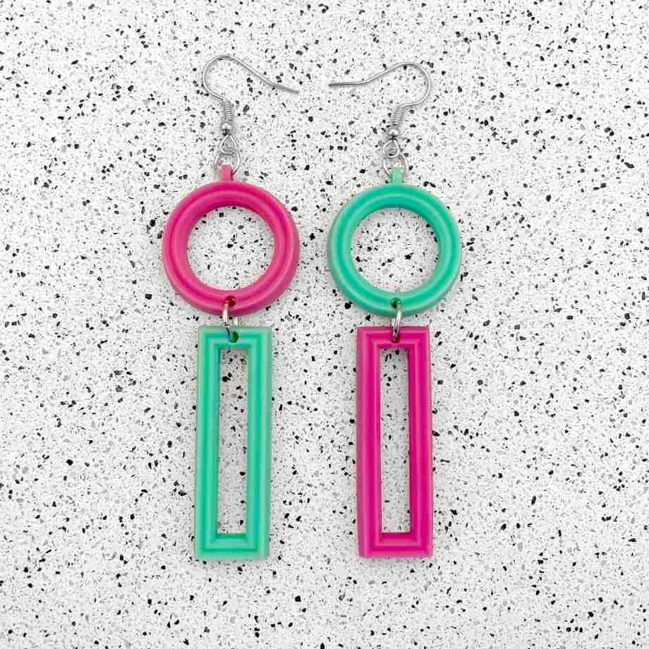 Mismatched / Asymmetric Circle Hook Earrings