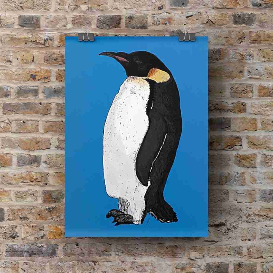 The Last Emperor - Penguin Portrait Art Print by Pierce Braysher Illustration