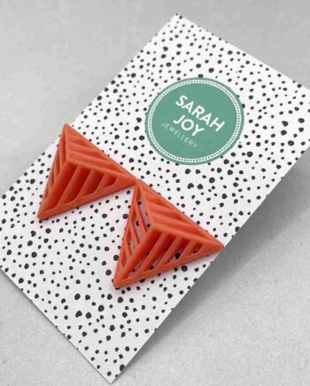 Triangle Stripe Stud Earrings