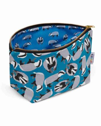 Badgers really useful bag shown open to reveal printed lining
