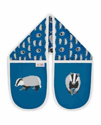 Blue badger oven gloves