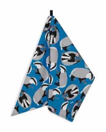 blue badgers organic cotton tea towel from Ummpixies