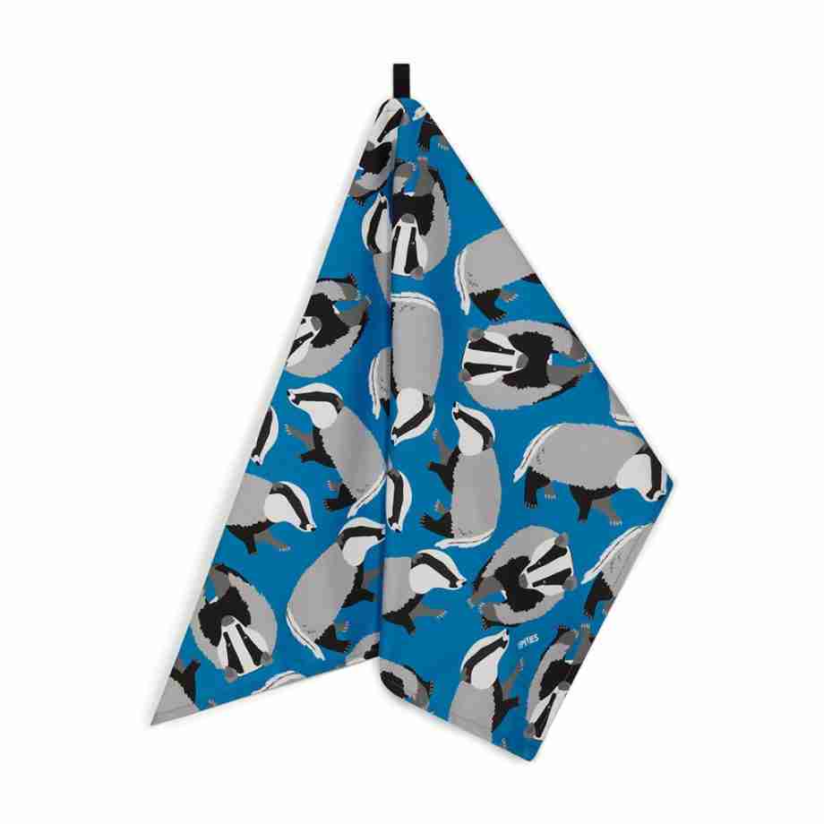 blue badgers organic cotton tea towel from Ummpixies