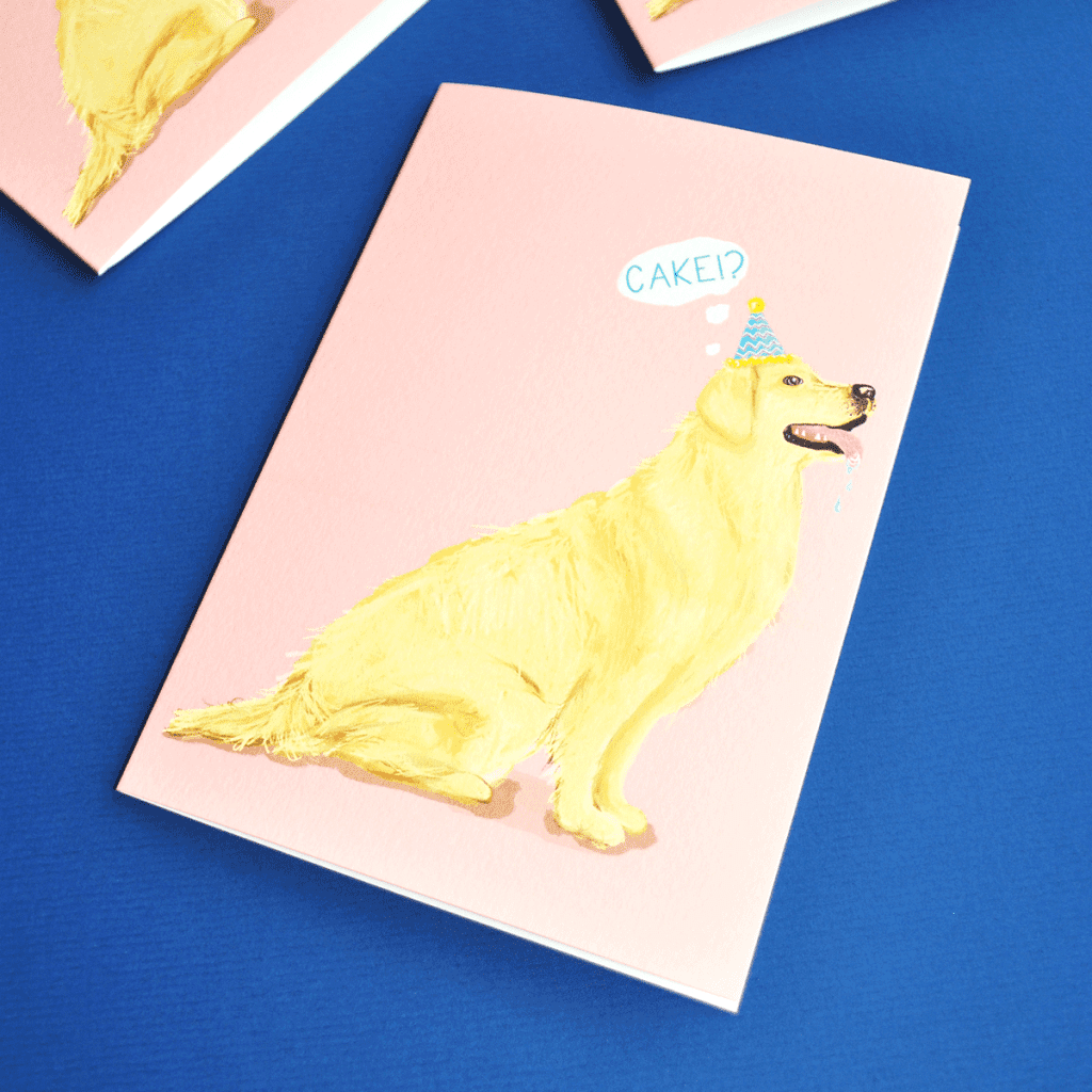Dog Lover Birthday Card - Golden retriever 