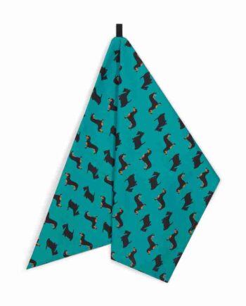 Dogtooth dogs organic cotton tea towel