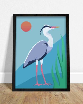 Grey Heron Giclee Art Print