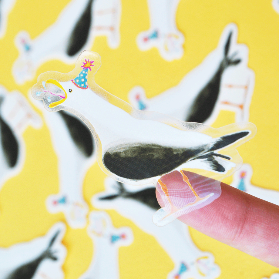 Vinyl Party Seagull Sticker