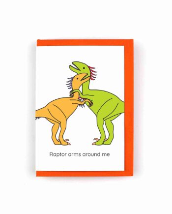 Raptor Dinosaur Valentine's day card
