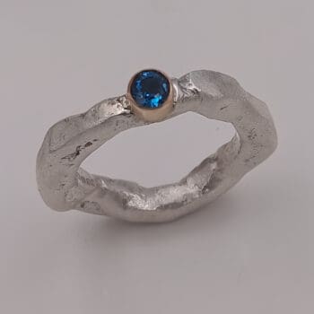 London Blue Topaz Textured Ring