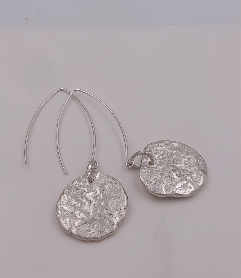 Molten Silver Drop Earrings