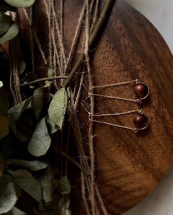Libra Wooden Ball Earrings