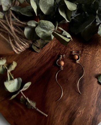 Hazel Wooden Ball Earrings