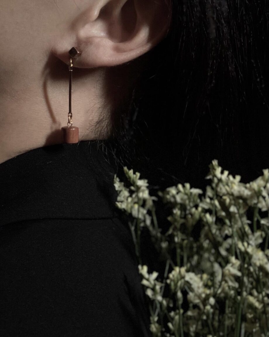 Promise Wooden Pillar Earrings