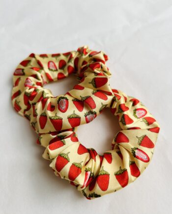 Strawberries and cream silk scrunchie