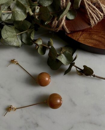 PYBC Wooden Ball Earrings