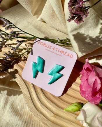 Teal Lightening Studs