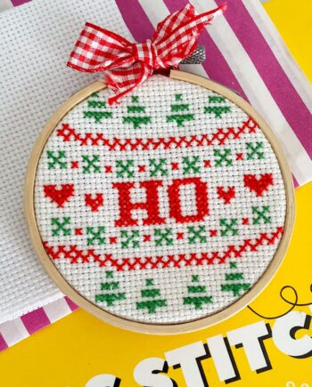 "HO" Funny Christmas Ornament Cross-Stitch Kit