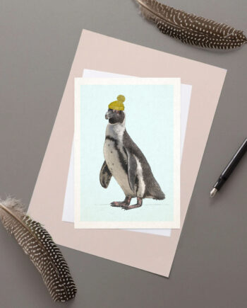 Jackass Penguin with Beanie - Christmas card