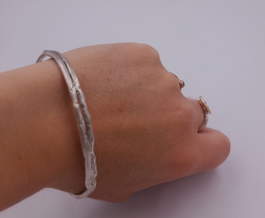 Molten Silver Bangle