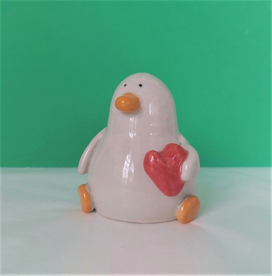 Bart with the Heart - Handmade Ceramic Duck