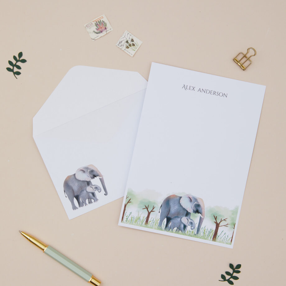 Personalised Elephant-Inspired Letter Writing Set - Urban Makers