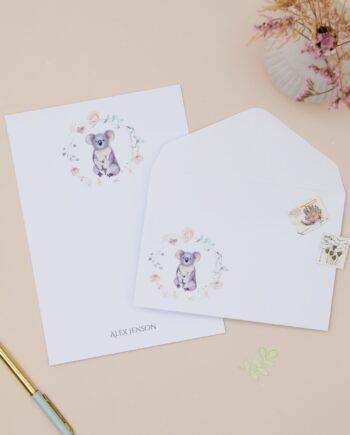 Personalised Koala-Inspired Letter Writing Set