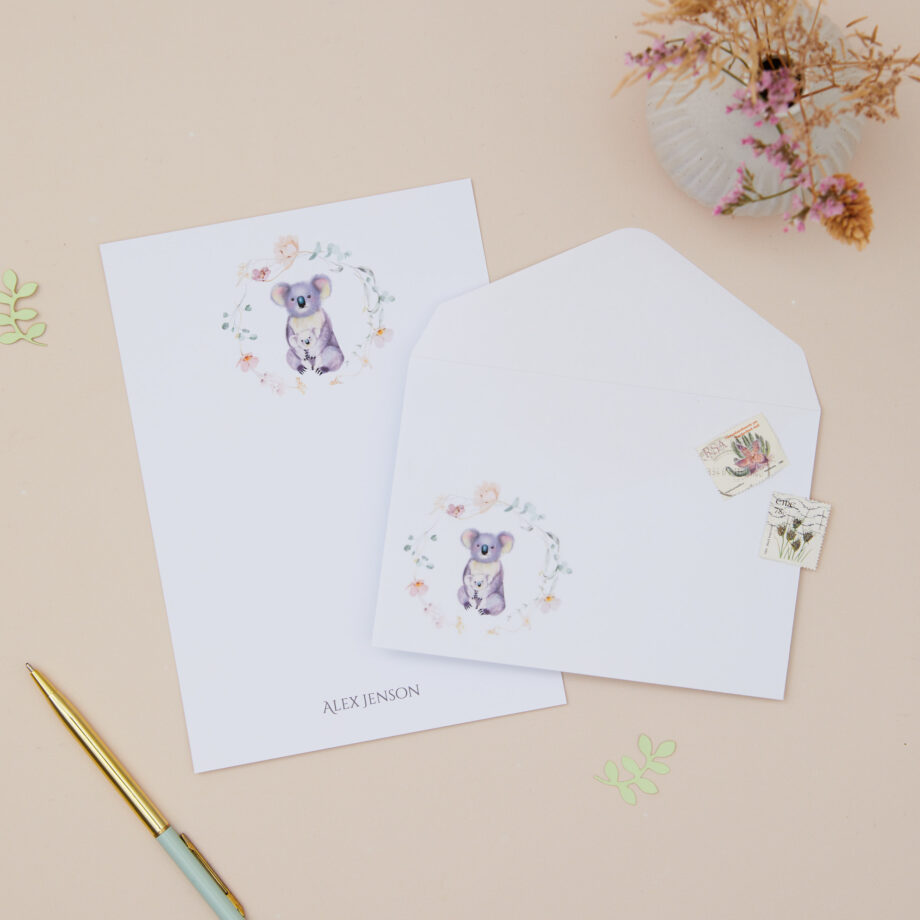 Personalised Koala-Inspired Letter Writing Set