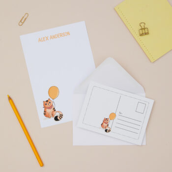 Personalised Cat Themed Letter Writing Set