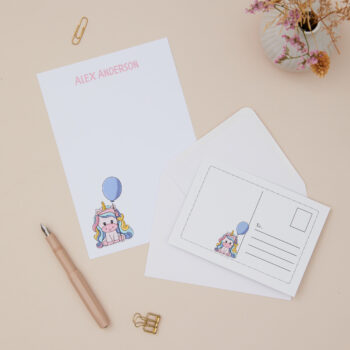 Personalised Unicorn Letter Writing Set