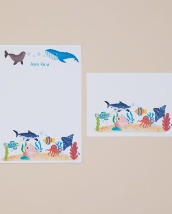 Personalised Sealife-Inspired Letter Writing Set