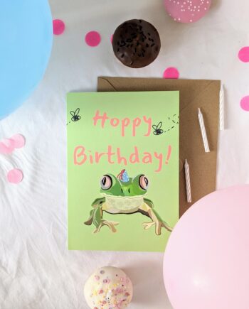 Frog Birthday card - Recycled