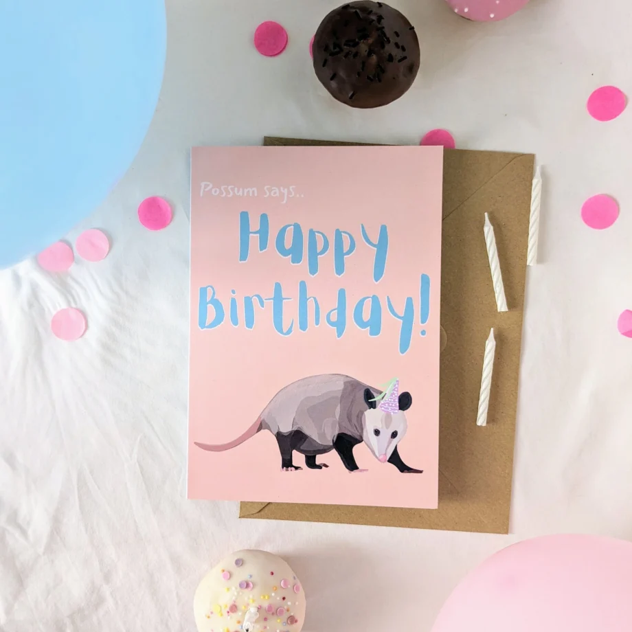 Possum Birthday Card