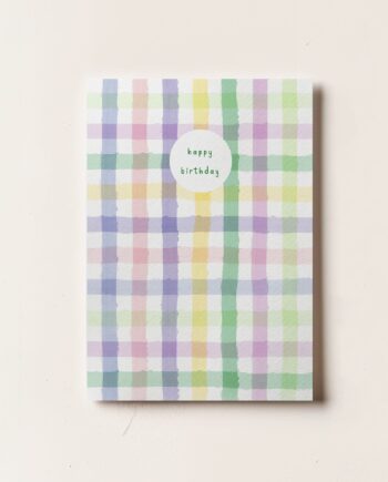 Rainbow Checkerboard Birthday Card