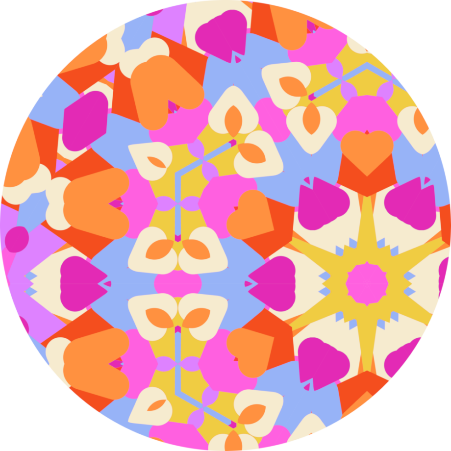 Digital illustration of an abstract fabric pattern with retro influences.