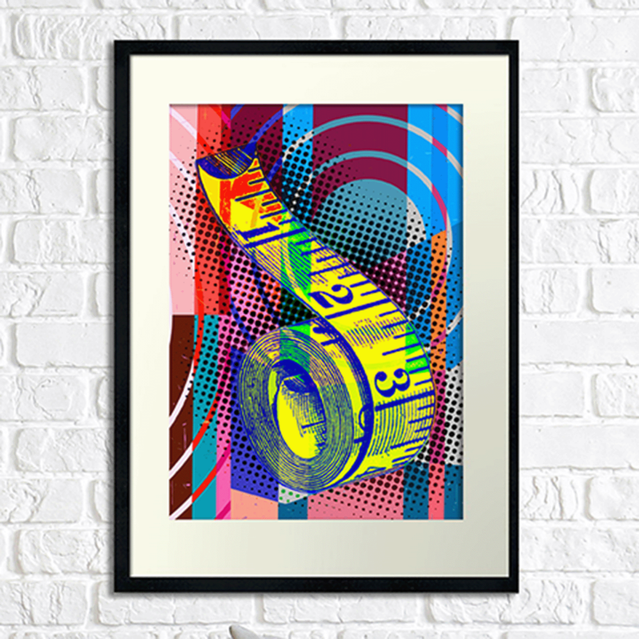 Tape Measure 01 - Colourful Modern Giclée Art Print