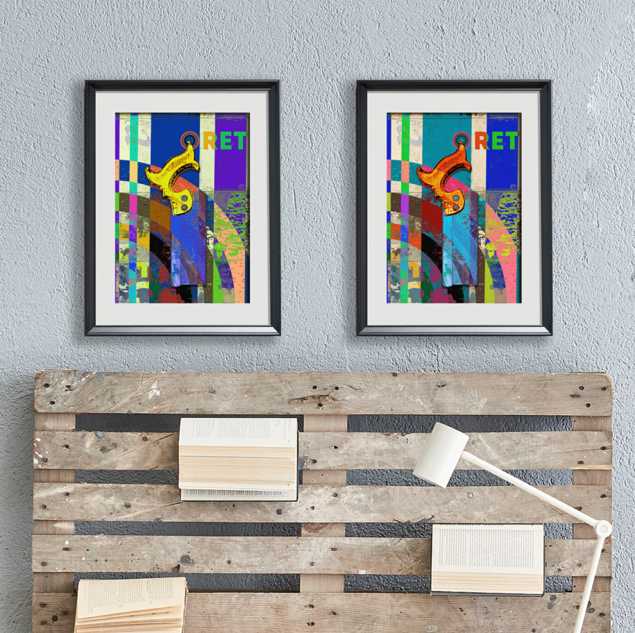 Tenon Saw (Blue and Orange): Giclée Art Print