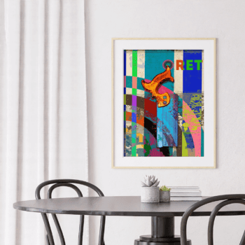 Tenon Saw (Blue and Orange): Giclée Art Print