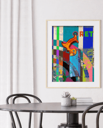 Tenon Saw (Blue and Orange): Giclée Art Print