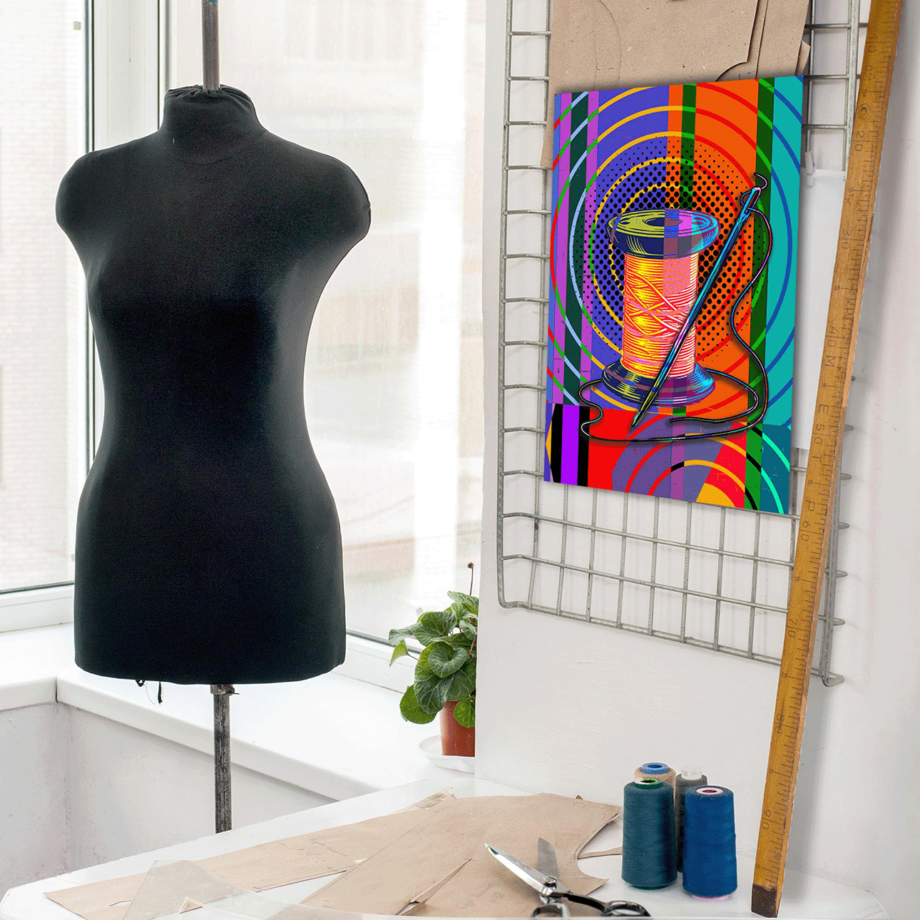 Needle and Thread – Colourful Modern Giclée Print