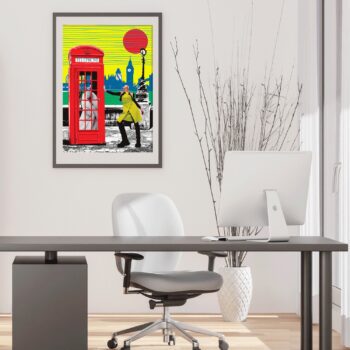 Unique London Art Prints: One-of-a-Kind Giclée Prints. Red Phone Box Print