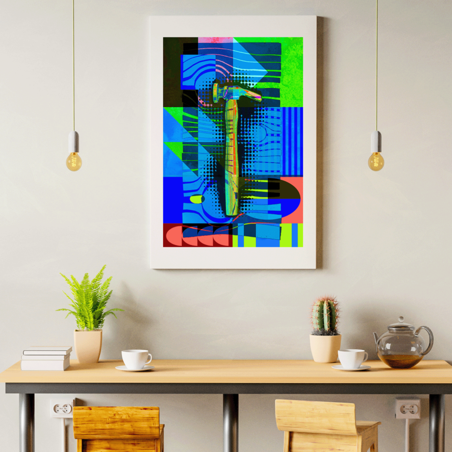 Blue Hammer Giclée Print - Essential Tools Series