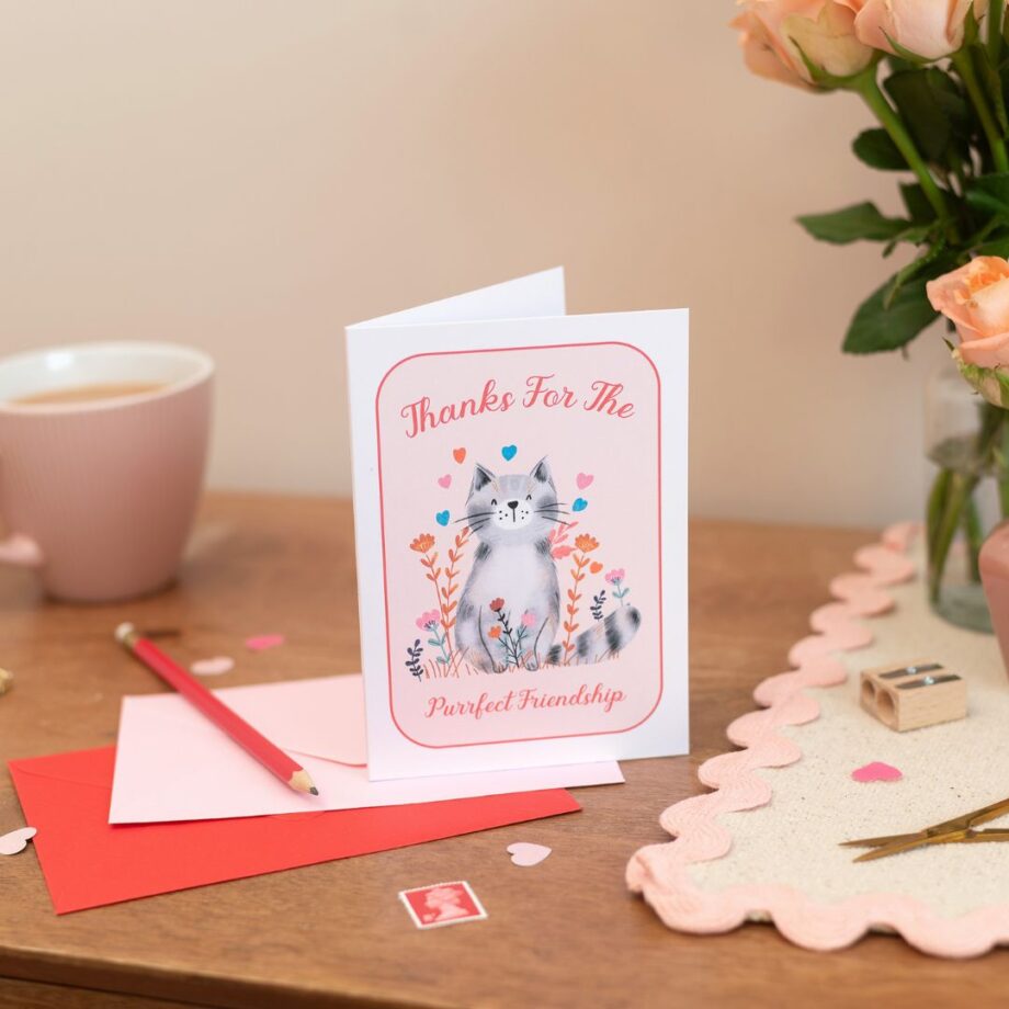 Thanks for the Purrfect Friendship - Galentines Friendship Card