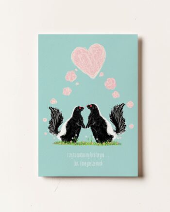 Love Skunks Card - Valentine's Card