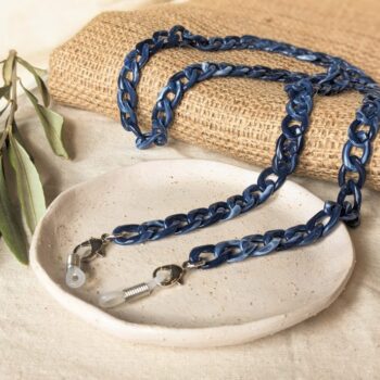 Dainty Marbled Blue Acrylic Acetate Glasses Chain