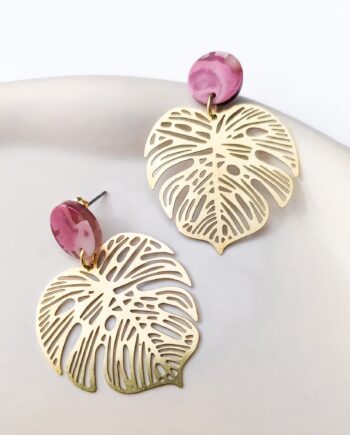 monstera earrings