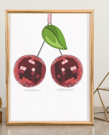 Retro Disco Cherry - Art Print