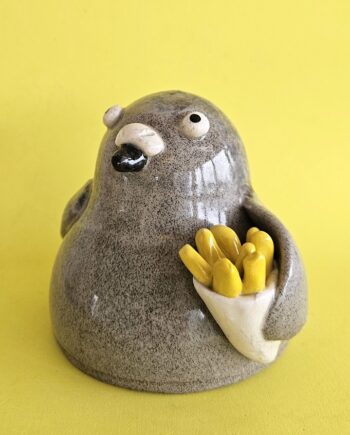 Bryce with the Fries - Ceramic Pigeon with Chips