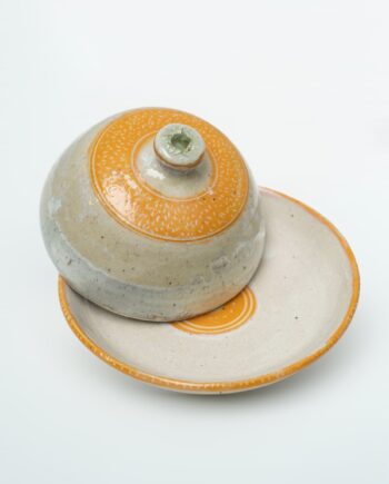 Stunning Yellow and Cream Ombre Butter Dish